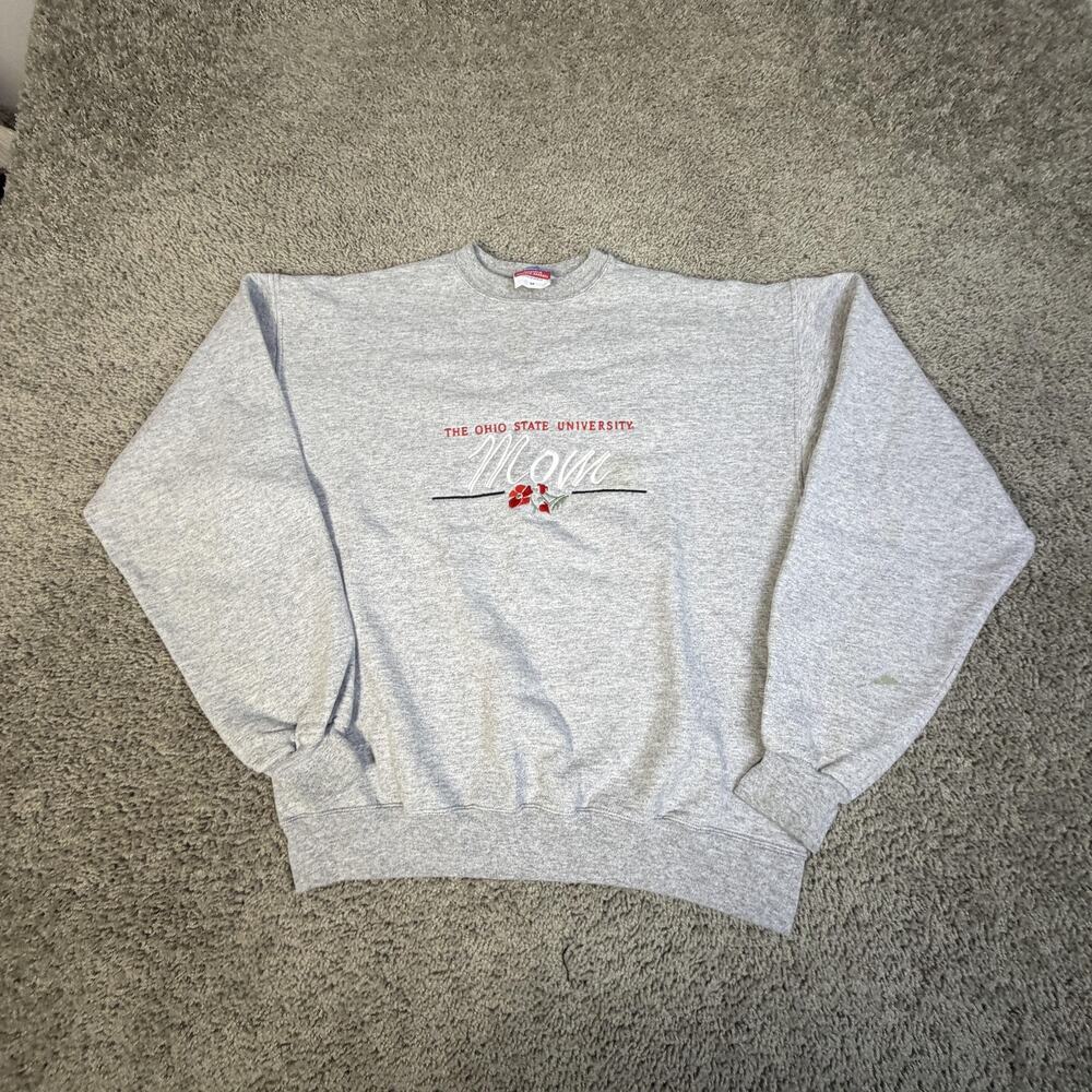 The Ohio State University Sweatshirt Womens M Gray NCAA Mom Crewneck Champion